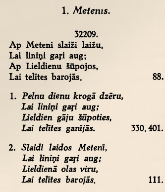 Metenis tautas dziesma teksts no grāmatas skenēts