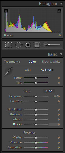 Lightroom 4 beta histogrammas.