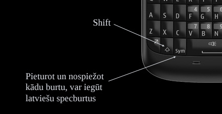 Nokia E5. Spectaustiņi.