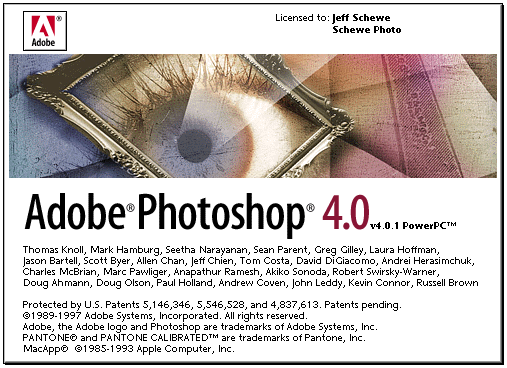 Photoshop 4 splash screen